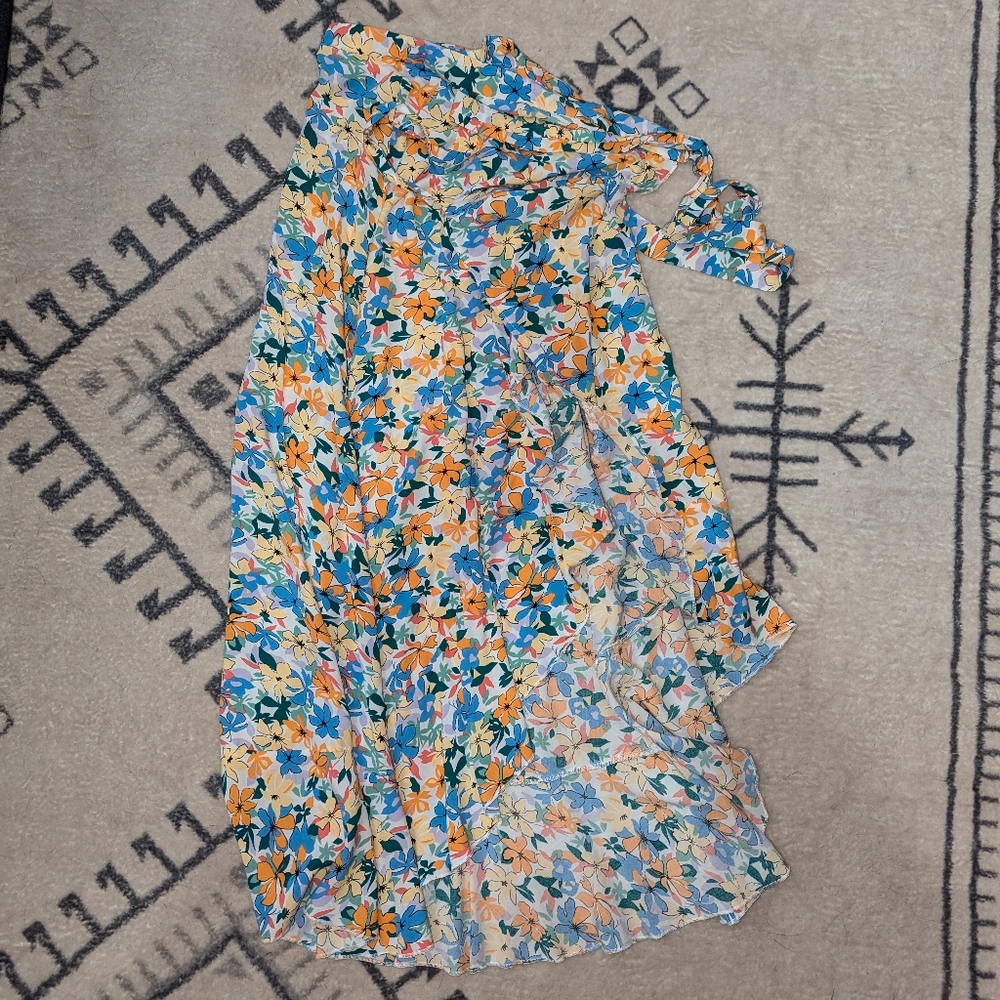 Wrap floral skirt